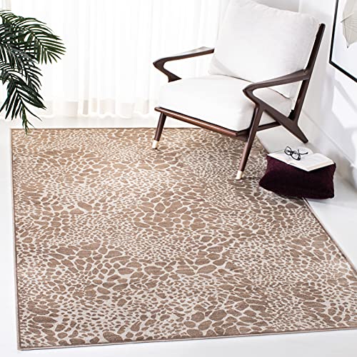 Safavieh Animal Print Indoor Woven Rectangle Area Rug, Atlas Collection, ATL985, in Camel/Stone