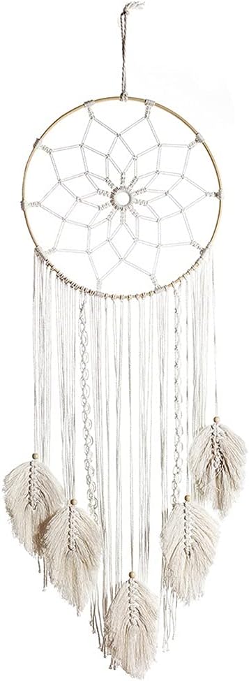 ノルディックの編まれたタペストリーの修理の夢のネットの壁掛けホームボヘミアの手編まれた葉の壁掛け装飾 店舗