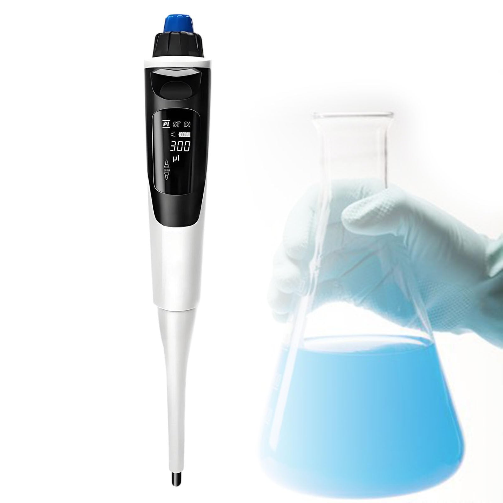 Pipeta Monocanal Ajustable, Micropipeta de 0,5-1000 µL 100-1000ul