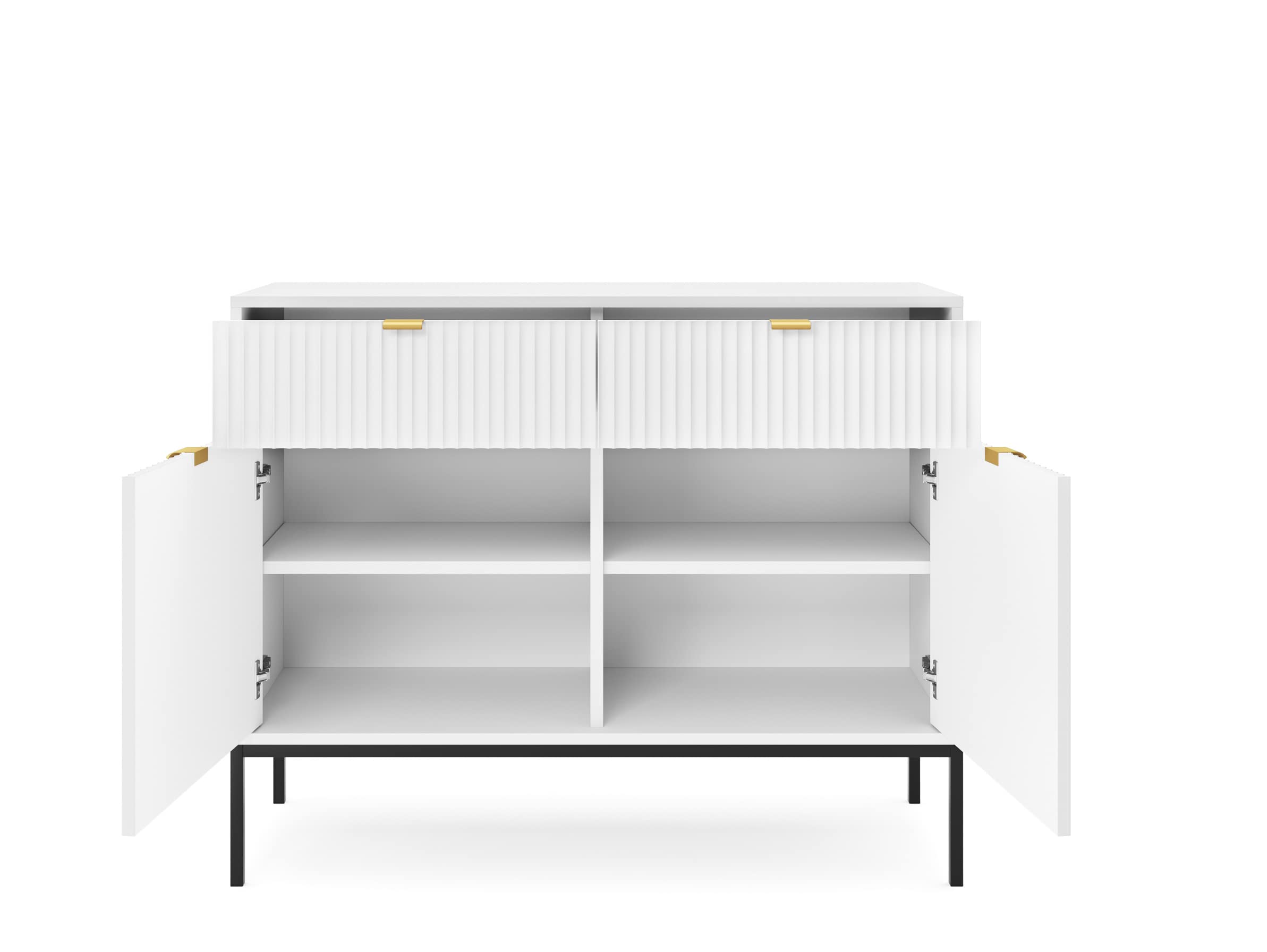 3E 3xE living.com Cassettiera, credenza in stile moderno, lunghezza 104 cm in due colori (bianco)