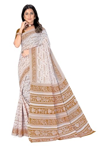 Image of TAMAIRA FASHION Mulmul Pure Cotton Saree For Woman Warli Printed|Office Wear Daily Wear Sarees For Women Without Blouse Piece(Available in 19 Colours)