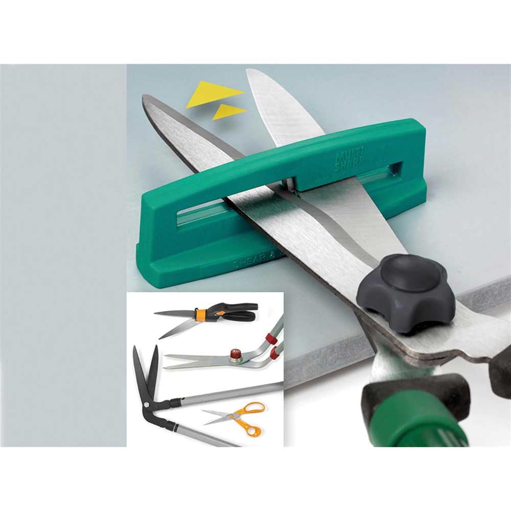 Multi-Sharp 1801 Kit d'affûtage d'outils de jardin multi-usages pour tondeuses, sécateurs, élagueurs, cisailles, ciseaux et haches