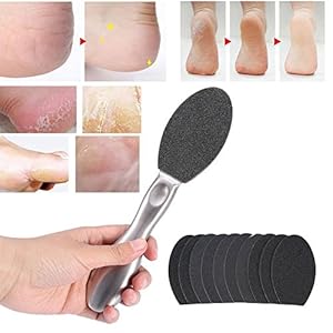 Voetvijl voor het verwijderen van dode huidsrollen, voetpedicure kit van roestvrij staal met 10-delig vervangend…