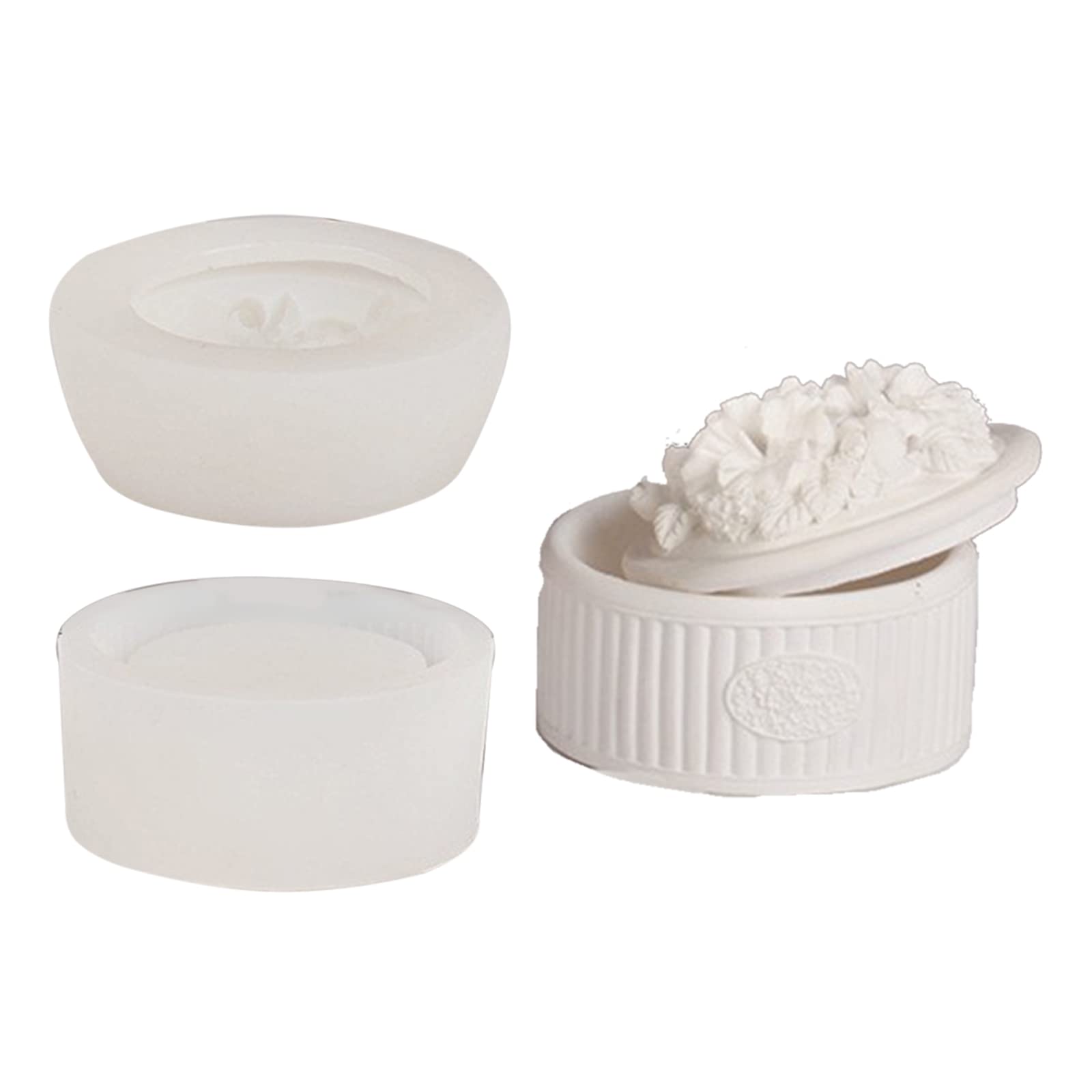 Molde Flexible de silicona para velas, recipiente para almacenamiento de joyas hecho a mano, molde para hacer cajas redondas de fácil deso, para flores y rosas