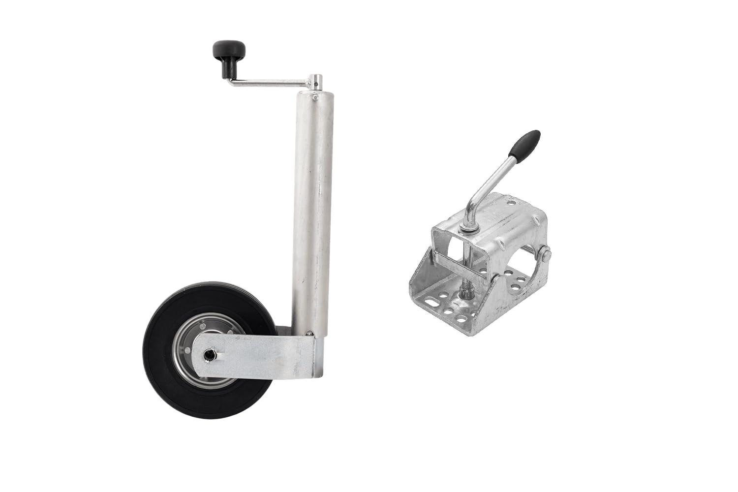 WINTERHOFF Rueda Jockey 60 mm, 400 kg con Abrazadera para Remolque