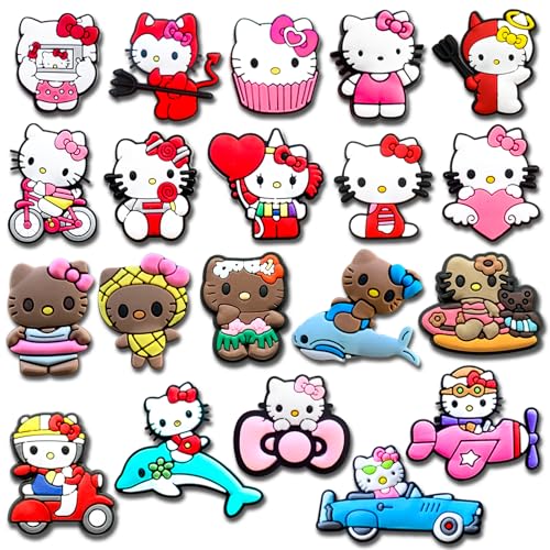 20Pcs Shoe Charms for Croc Sandals Decoration for Teen Adults Party (White)