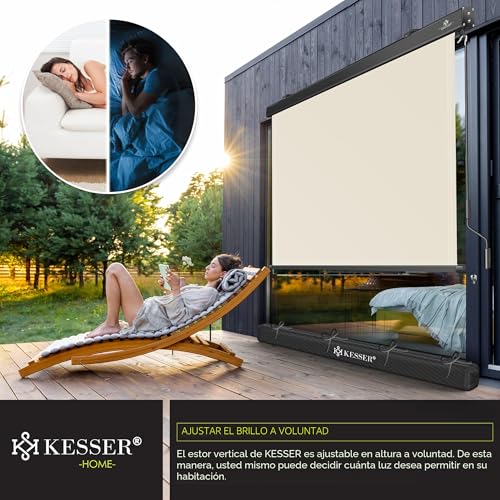Toldo exterior vertical KESSER para evitar miradas vecinas y calor sofocante en balcón 5
