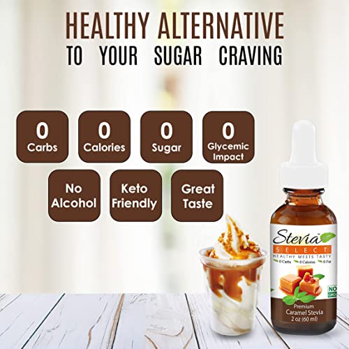 Stevia Select Stevia Drops Vanilla, Caramel, & Coconut Keto Coffee Sugar-Free Flavors Bundle Pack (3) Stevia Flavor 2 Oz. #TOP3