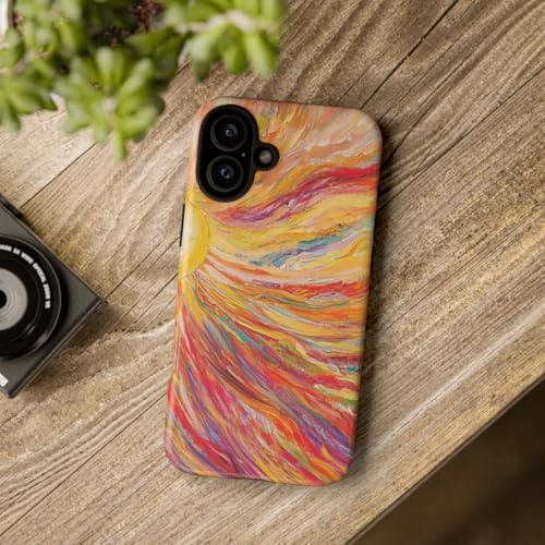 Coque rigide mate iPhone 16 Plus jaune protection antichoc design abstrait - 4