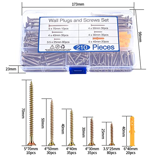 210 Pcs Wood Screws Assortment Set - Image 2