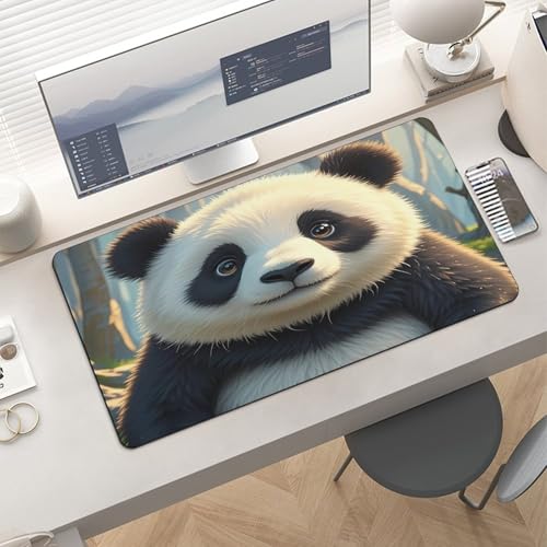 Anime Panda Desk Pad Protector Large Waterproof Mouse Mat miniatura 6