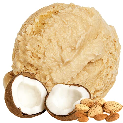 Kokos Mandel Geschmack Eispulver VEGAN - OHNE ZUCKER - LAKTOSEFREI - GLUTENFREI - FETTARM, auch für Diabetiker Milcheis Softeispulver Speiseeispulver Gino Gelati (Kokos Mandel, 1 kg)