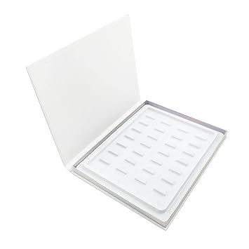 Eyelash Storage Book Display Case | s 16 Pairs of Fake Eyelashes | Portable Lash Organizer Book | Gift for Women - White