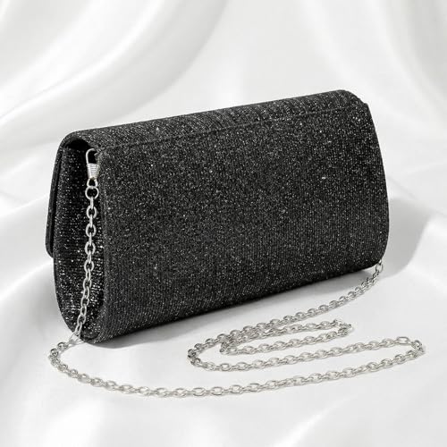 Image of Bow Rhinestone Evening Clutch Purses for Women Weddings Party Prom Diamond Glitter Sparkly Handbag with Detachable Chain