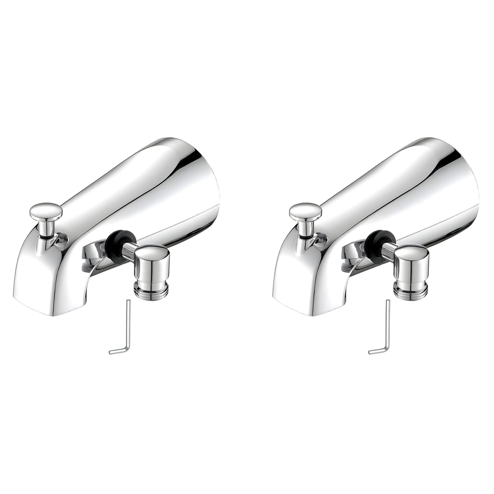 Jnchdghwa Silver 2X Tub Spout With Diverter, Bathtub Faucet With Shower Diverter And Hex Wrench Fits 1/2 Inch Copper Tube, 5.3 Inch