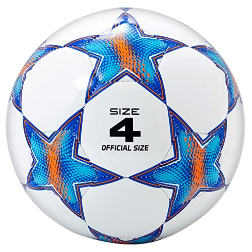 Runleaps Size 4 Kids Soccer Ball with Star Pattern