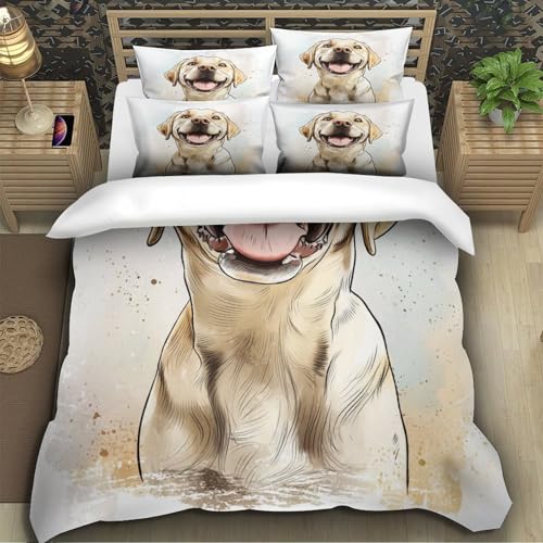 Housse de couette microfibre inaltérable avec motif animal de dessin animé