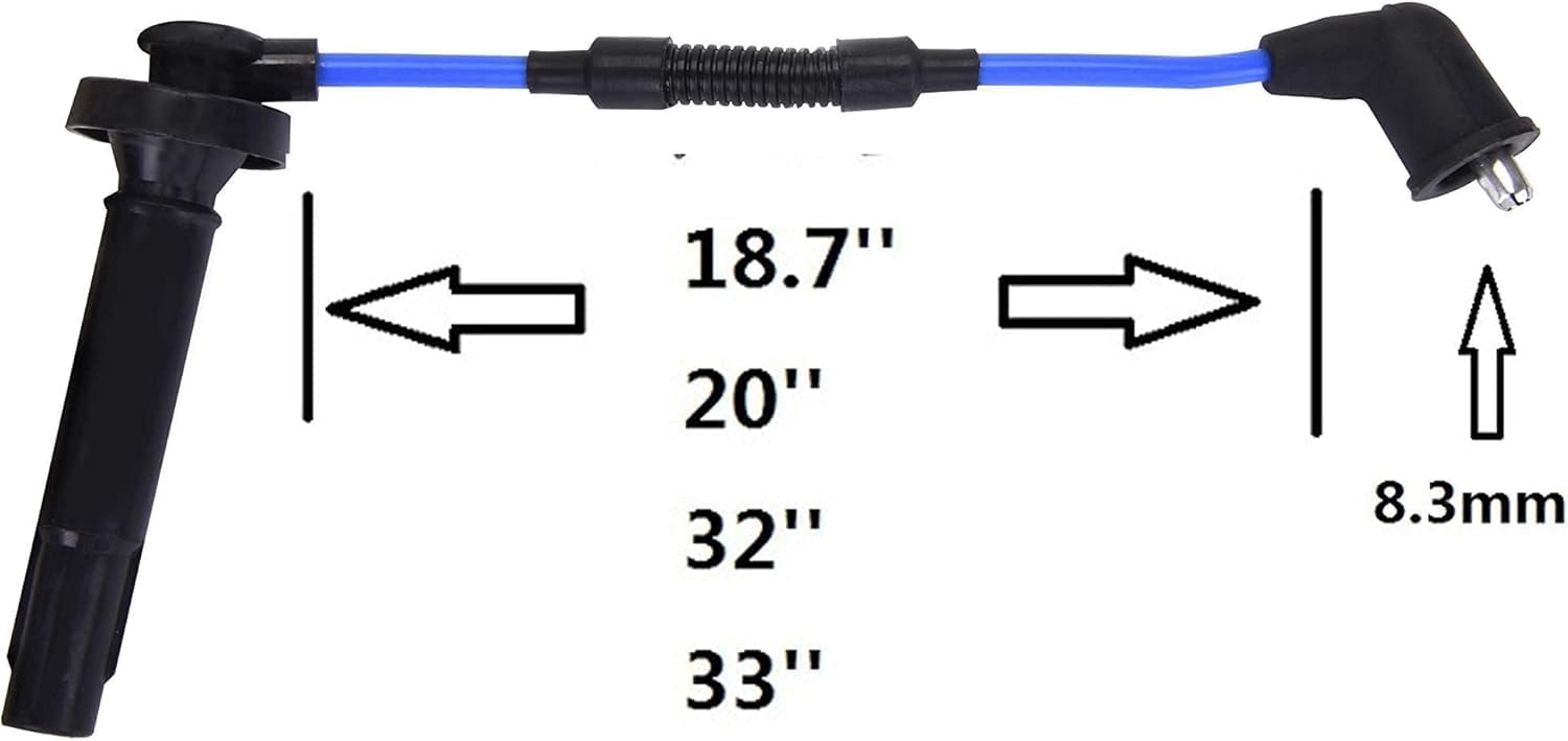 High Performance Spark Plug Wires Compatible with Forester Legacy Impreza Outback Saab 9-2X 2.5L 2005-2011 Blue