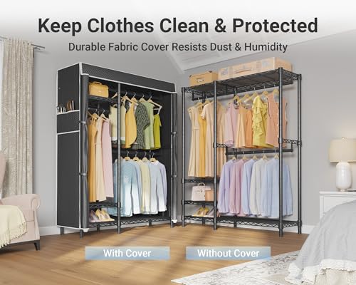 Image of VIPEK V2C Heavy Duty Clothes Rack with Black Upgraded Polyester Cover