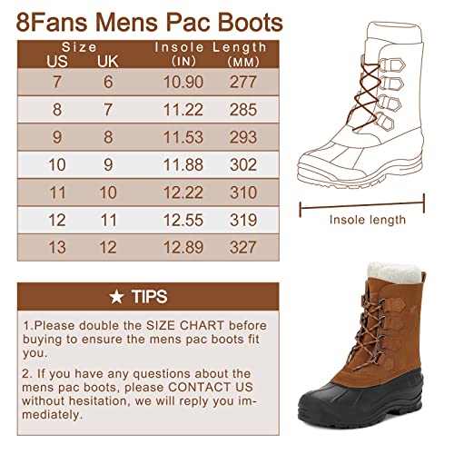 8 Fans Mens Snow Boots, Waterproof Insulated Winter Boots Warm Removable Felt Lined Rain Winter Snow Boots For Men #TOP1