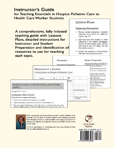 Instructor's Guide for Teaching Essentials in Hospice Palliative Care to Health Care Workers