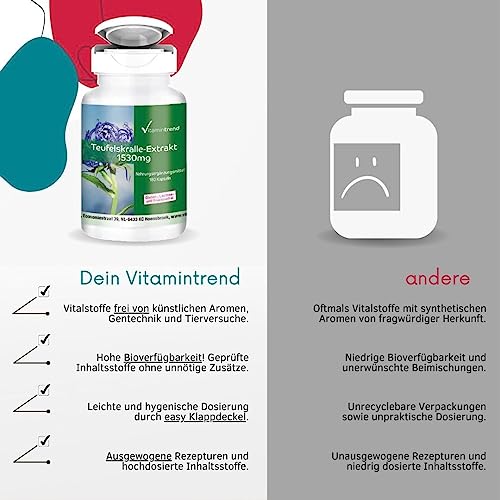 Teufelskralle Extrakt Kapseln 1530mg von Vitamintrend