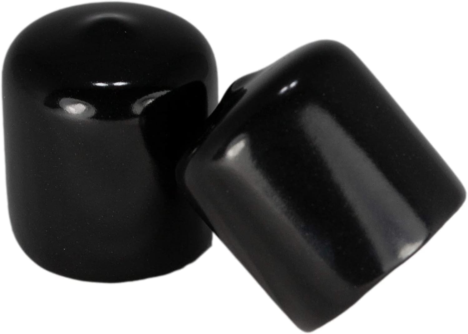 Prescott Plastics 1" Black Flexible End Caps for 1" OD Tubing - Weatherproof Furniture Leg Inserts, Snap-Fit Hole Plugs, Made in USA (4 Pack)