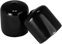 Prescott Plastics 1" Black Flexible End Caps for 1" OD Tubing - Weatherproof Furniture Leg Inserts, Snap-Fit Hole Plugs, Made in USA (4 Pack)