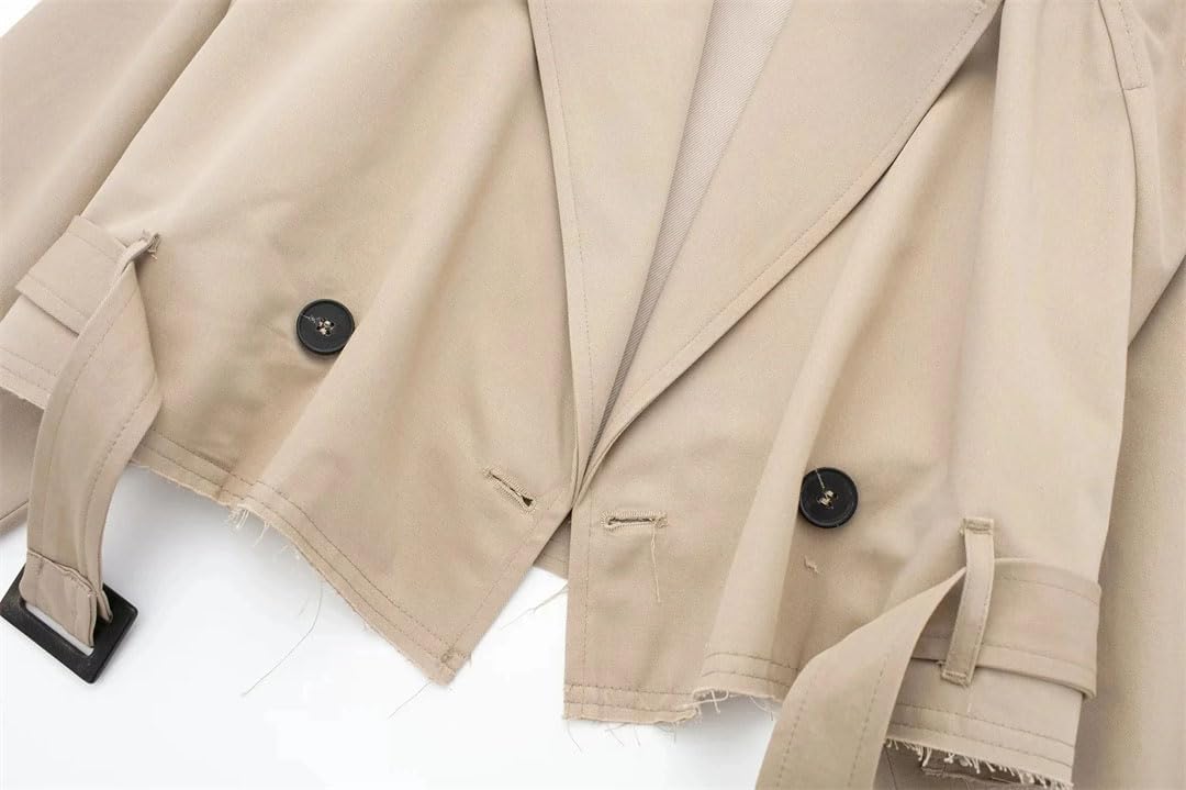 Women with Pocket O Neck Casual Coat Long Sleeve Button Elegant Cropped Raw Edge Blazers
