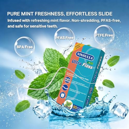 Image of VINSULLA 3-in-1 Orthodontic Dental Floss for Braces & Implants