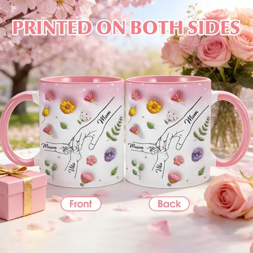 Taza de cerámica rosa personalizada para mamá 11 oz miniatura 5