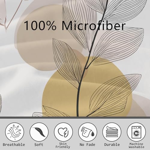 Parure de Lit 240x220 Feuille Abstraite de Qualité Supérieure en Microfibre Douce et Durable