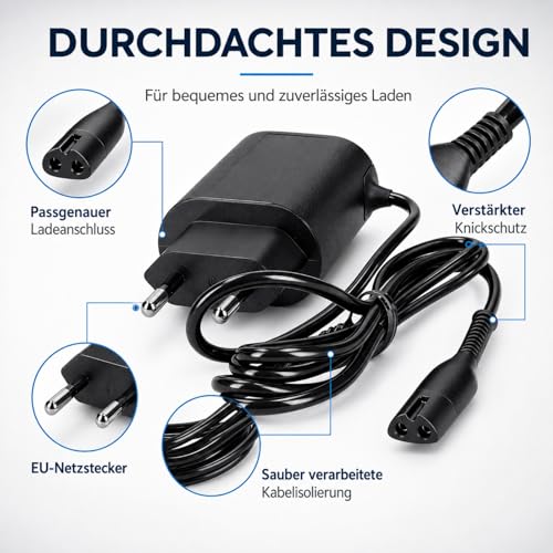 Leloco 12V Ladegerät für Braun Rasierer,Ersatz Netzteil kompatibel mit für Braun Series 1, 3, 5, 6, 7, 8, 9 Sowie Trimmer und Epilierer Ladegerät, Aufladegerät Adapter für Herrenrasierer Damenrasierer