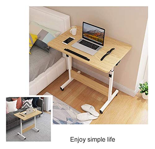 Scrivania pieghevole per laptop con base a forma di C e rotelle, postazione di lavoro portatile e mobile per casa e ufficio