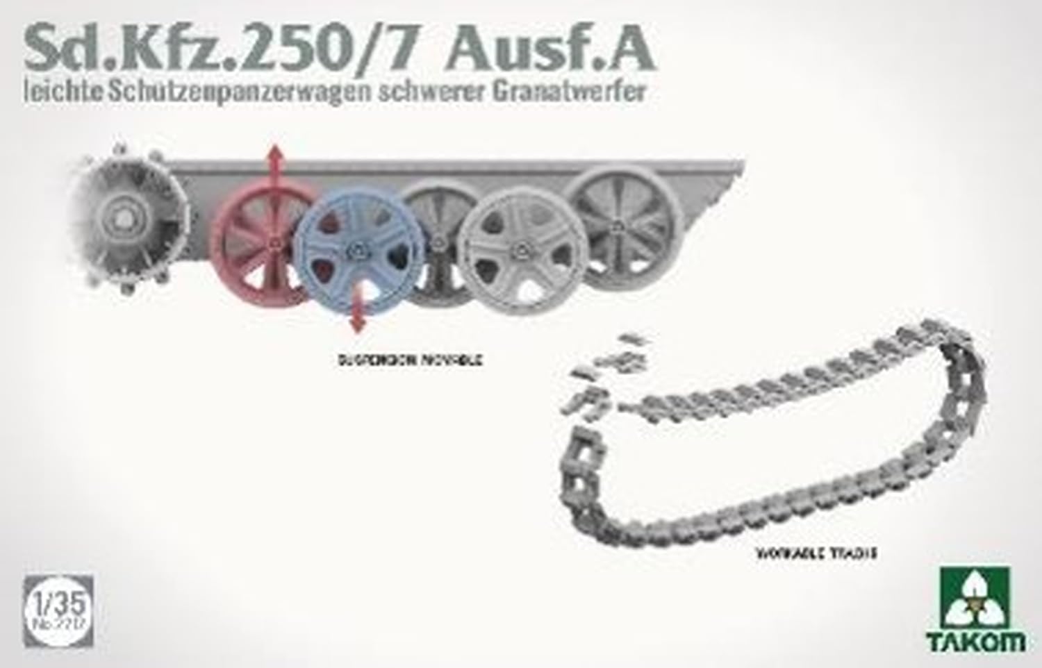 Tacom TKO2212 1/35 Sd.Kfz.250/7 typ A lekki opancerzony żołnierz pojazd transportowy samobieżny typ moździerz plastikowy model