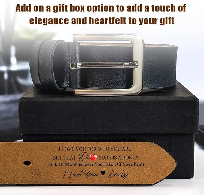 Generic Congrats On Being My Husband You Lucky Bastard Leather Belt, Custom Name Leather Belt for Men, Personalized Wide Black/Brown Leather Belts, Dear Husband Belt on Anniversity, Fathers day4