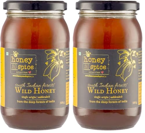 Image of Honey and Spice Pure Raw Wild Honey (500g) | Single Origin honey From the forests of South India With No Added Preservatives | 100% Raw and Pure | Unblended and Unpasteurized | Natural and Original | Unprocessed | No Added Sugar | FDA certified