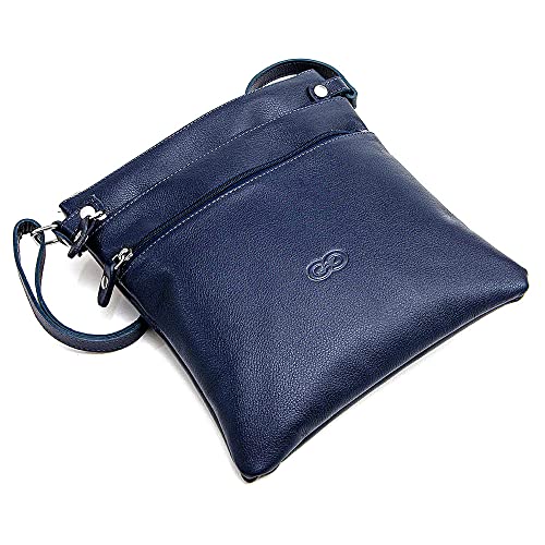 Bolsa Transversal LISIANTO em Couro (Azul)