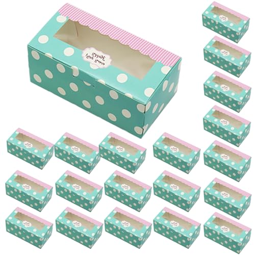 ZQuintuplian 20 Pcs Cake Boxes Candy Sweet Boxes with Window 5.31 * 2.76 * 1.97inch Cookie Boxes For Gift Bakery Container Set Suitable for Home Baking Party Wedding Cupcakes Muffins Desserts