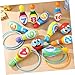 POPETPOP 1 Set Funny Bowling for Pins Balls Rings Educational Game for Family Fun Safe Material Great Present Random Color