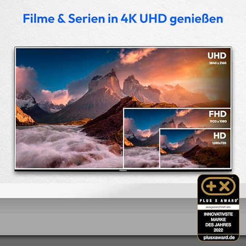 MEDION X15574 (MD 30987) 138,8 cm (55 Zoll) QLED Fernseher (Smart TV, 4K, Dolby Vision HDR, Dolby Atmos, Subwoofer, Netflix, Prime Video, PVR, Bluetooth, MEMC, Micro Dimming) – Bild 3