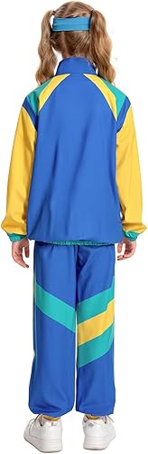 Miniatura 3 de Conjunto deportivo de los años 80 para niños, disfraz de hip hop, parte superior y pantalones, ropa deportiva de baile retro