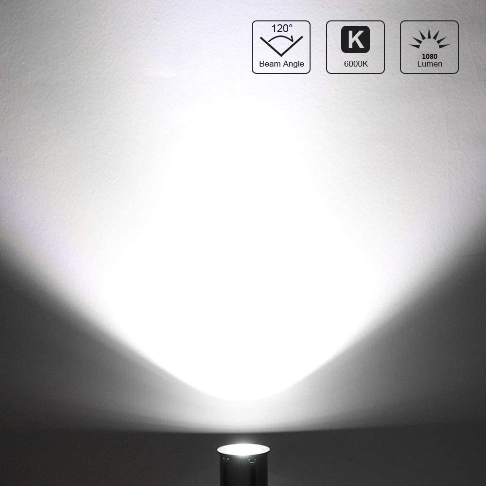 6 bombillas LED GU10 de cuello largo, radiador de aleación de aluminio, ángulo de haz amplio de 120°, bombillas superbrillantes de ahorro de energía equivalente a halógeno de 100 W, 85 V-265 V