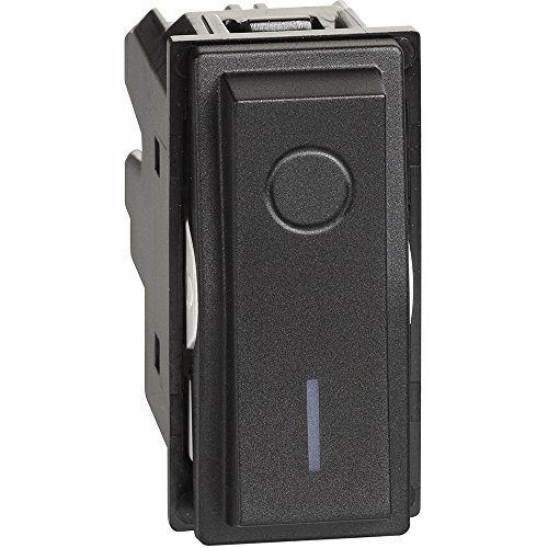 Interrupteur 2P 16Ax Noir commande bipolaire haute performance Living Now