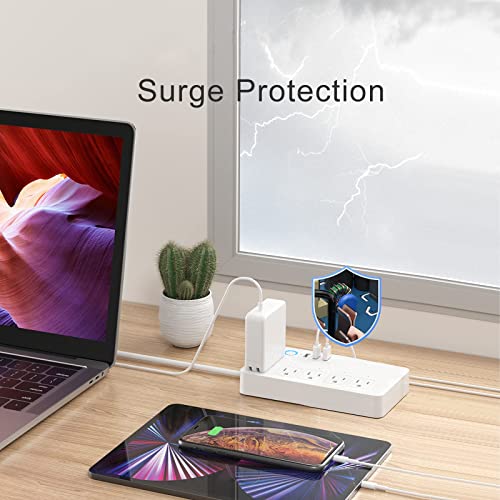 Smart Power Strip, Wifi Surge Protector Compatible With Alexa & Google Home, Smart Plug With 4 Usb Ports & 4 Ac Outlets, Voice And Remote Control & Timer Schedule, 5Ft Extension Cord #TOP6