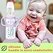 Ami.Todfo 4 Pack Silicone Baby Bottle Handles for Dr. Brown's Narrow & Wide Baby Bottles Hoder, Easy Grip Self-Feeding Universal Bottle Handle, BPA-Free, 100% Silicone, White, Gray, Pink, Purple
