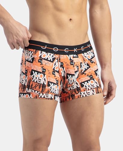 Image of Jockey NY02 Men's Super Combed Cotton Elastane Stretch Printed Trunk with Ultrasoft Waistband (Prints May Vary)