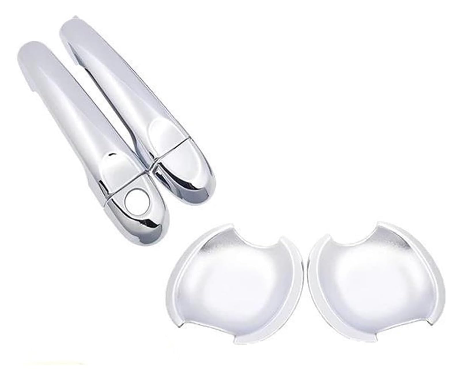Qwqthgs Chrome B No Button Car Exterior Door Handle Cap For Nissan For Esq Car Exterior Stickers Door Handle Cover Protection 2010-2019(Chrome B No Button)