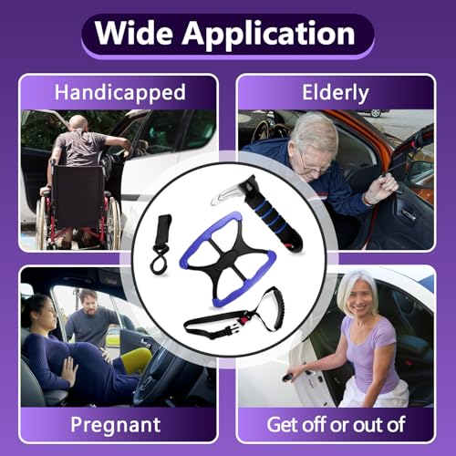 4-in-1 Mobility Independence Set, Incl Car Door Handle For Elderly, Portable Standing Aid, Adjustable Car Door Handle with Lift Assist Hook, Car Door Assist Handle for Elderly, Disabled and Pregnant - Image 8