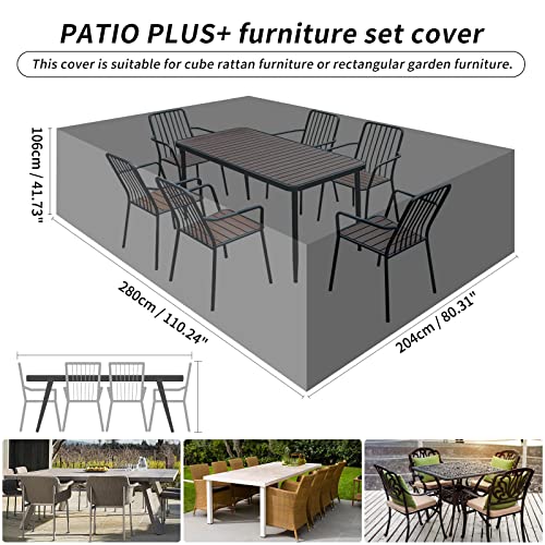 Table de jardin rectangulaire avec housse transparente imperméable XXL